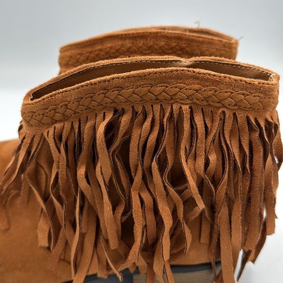 Qupid Fringe booties Tan Size 10 - Picture 7 of 9